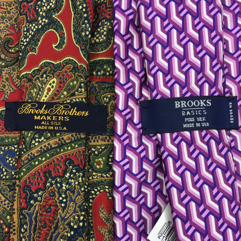 2 Brooks Brothers Silk Paisley Neckties NWOT